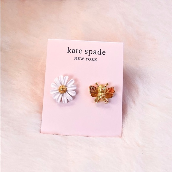 NEW KATE SPADE ♠️ ALL BUZZ BEE FLOWER EARRINGS - Picture 3 of 5